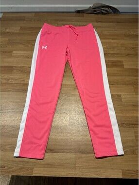 Under Armour Girls Armour Fleece Sweat Pants Pink Size XL